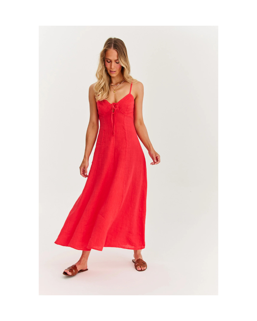 Roxana - Rochie maxi cu bretele Summer Dots