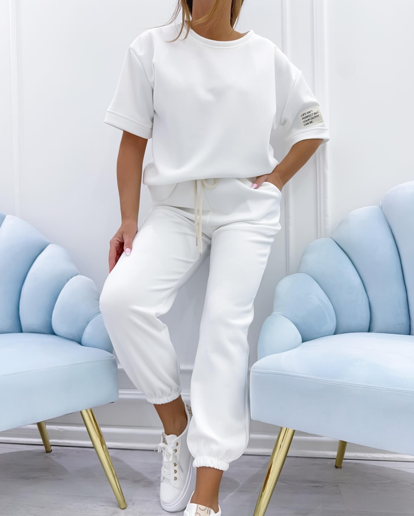 Andrei – Set casual damă cu top uni și pantaloni