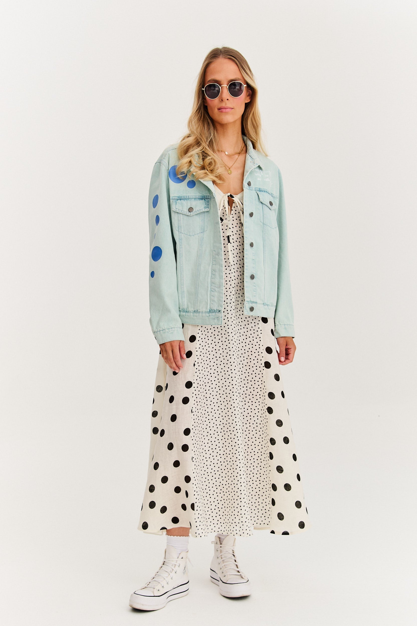 Roxana - Rochie maxi cu bretele Summer Dots