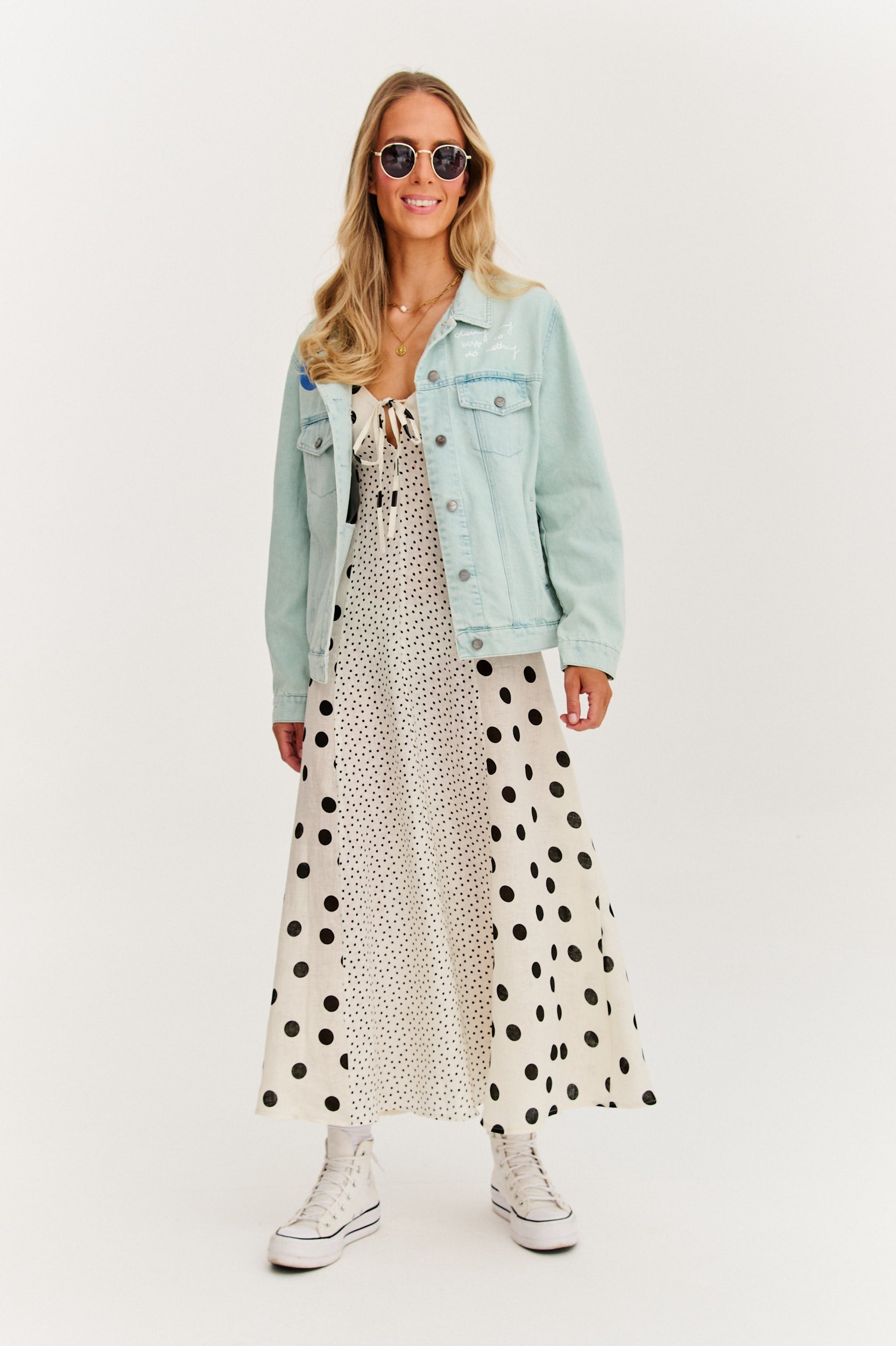 Roxana - Rochie maxi cu bretele Summer Dots