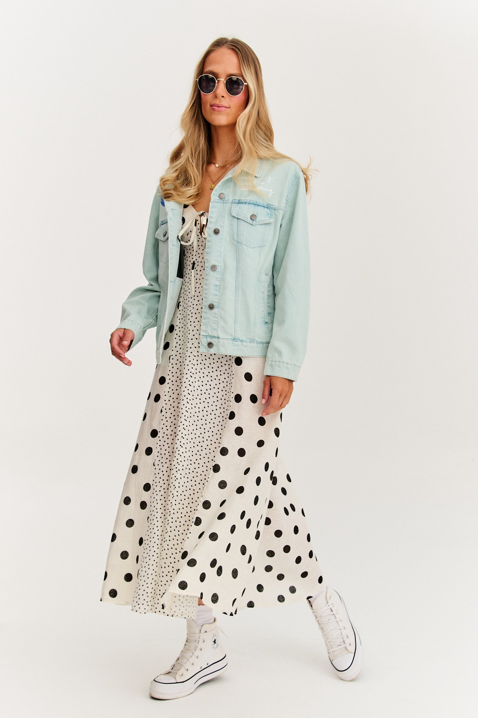 Roxana - Rochie maxi cu bretele Summer Dots