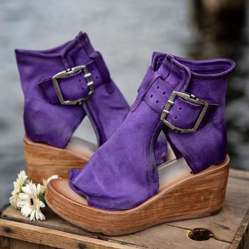 Irina – Sandale ortopedice damă, cu platformă și cataramă, stil boho
