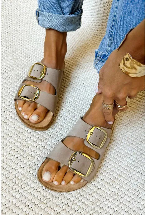 Lola - Papuci bej confortabili Apulia