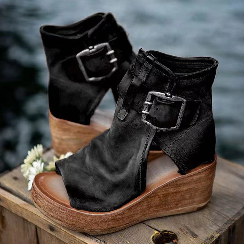 Irina – Sandale ortopedice damă, cu platformă și cataramă, stil boho