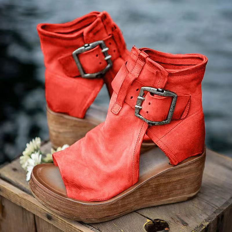 Irina – Sandale ortopedice damă, cu platformă și cataramă, stil boho