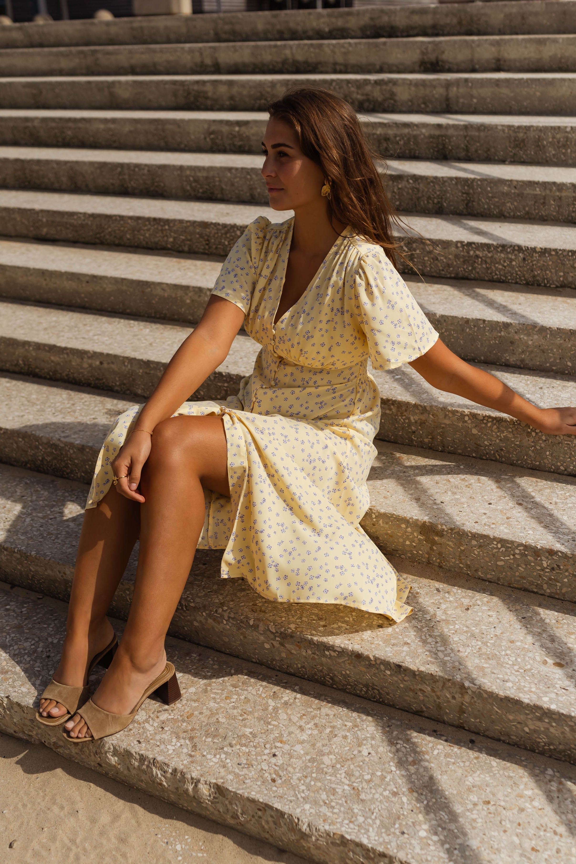 Ioana™ | Rochie midi de vară cu flori