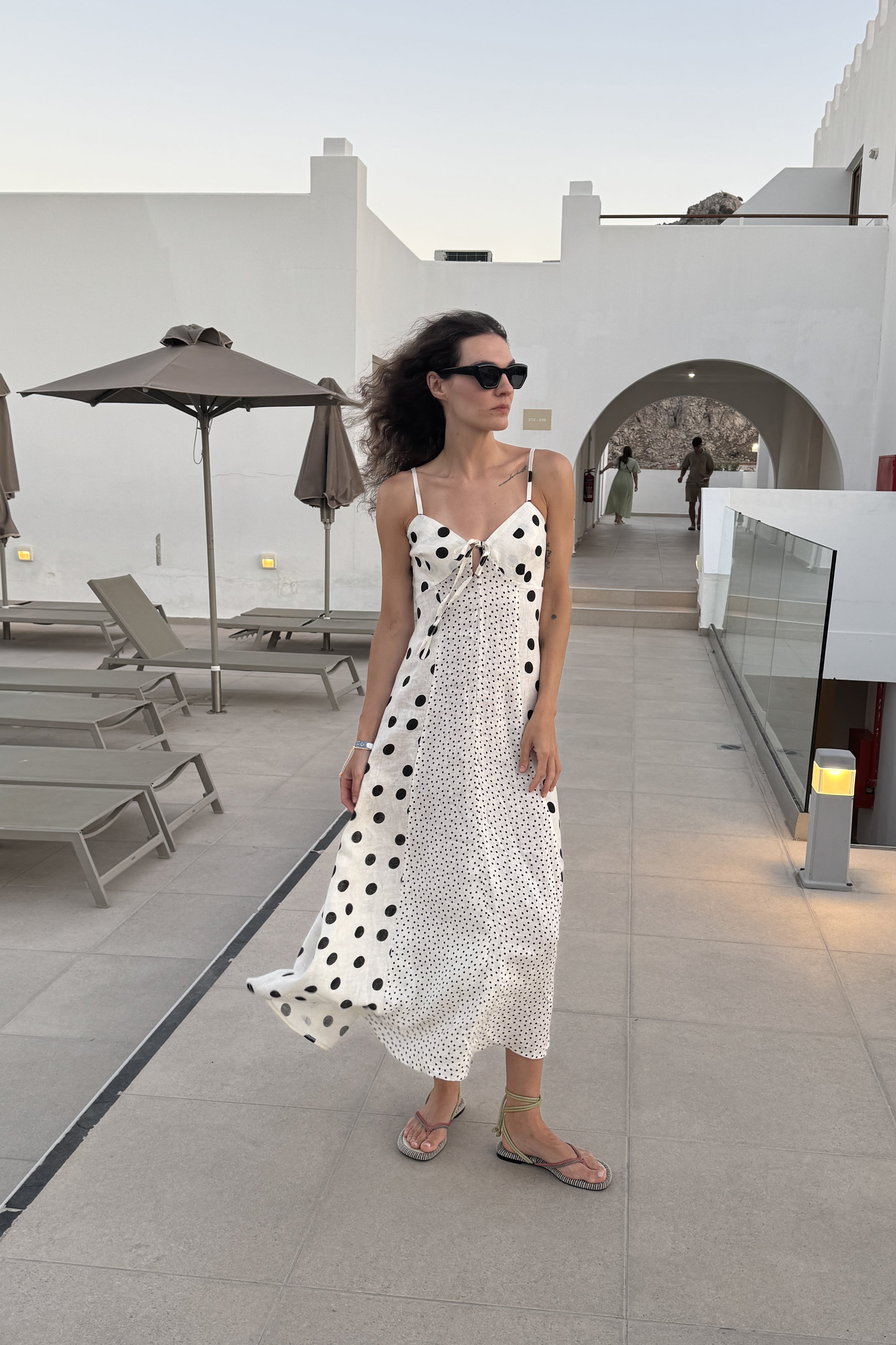Roxana - Rochie maxi cu bretele Summer Dots