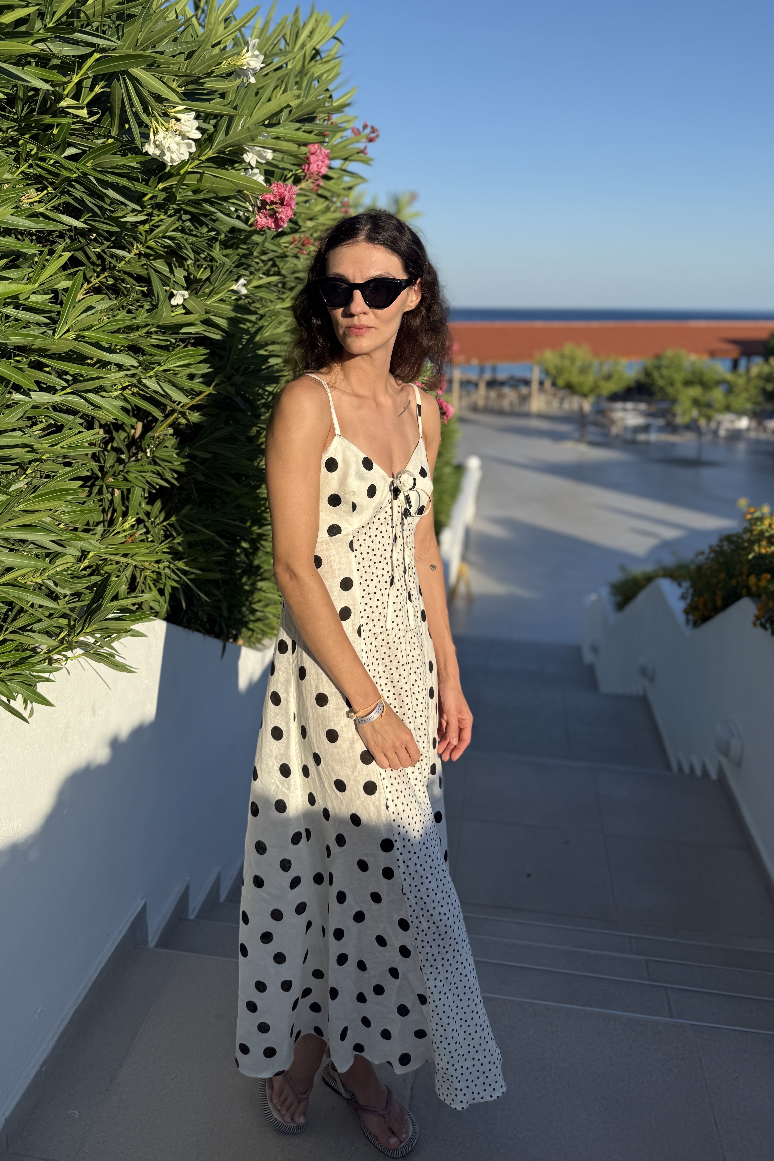 Roxana - Rochie maxi cu bretele Summer Dots