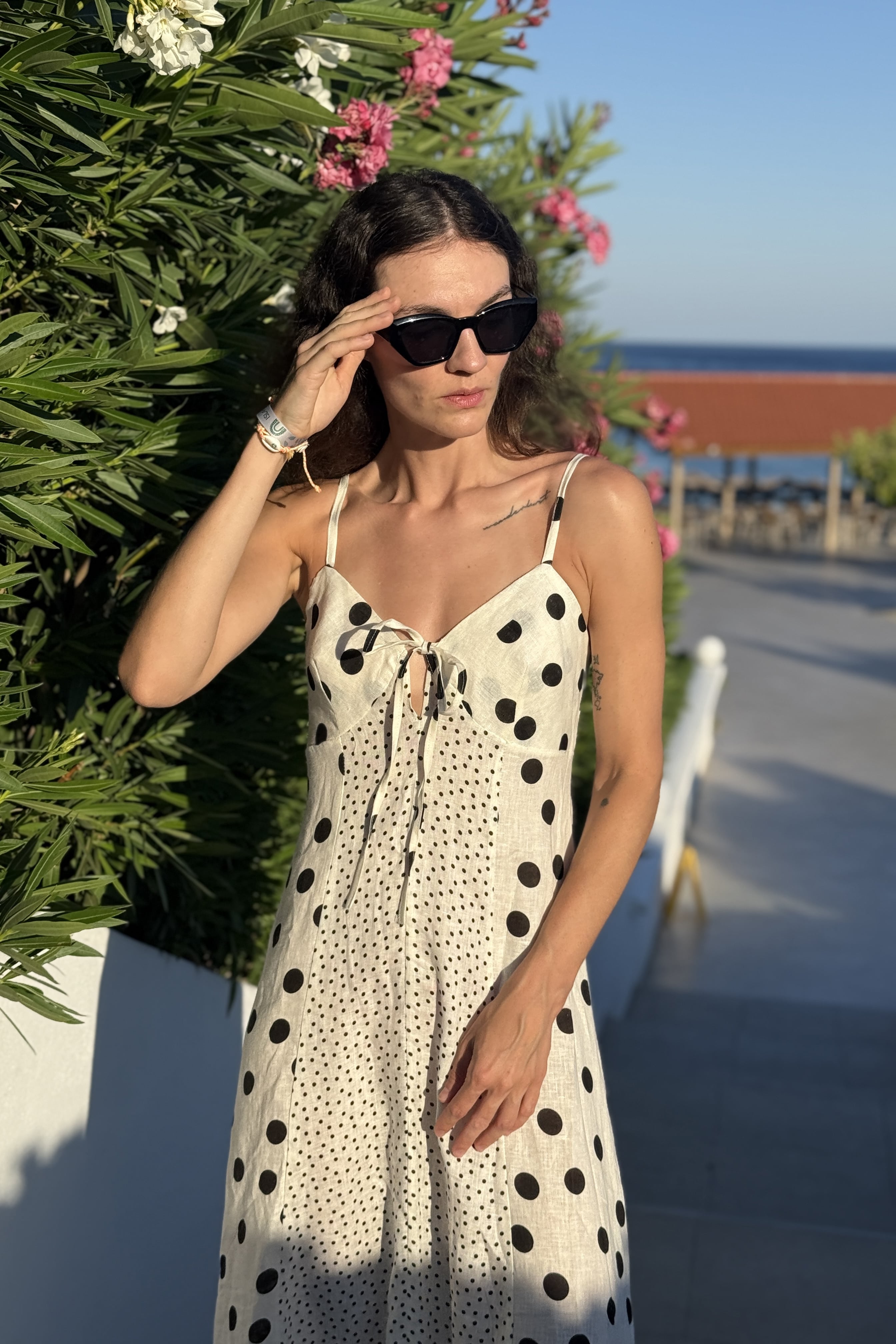 Roxana - Rochie maxi cu bretele Summer Dots